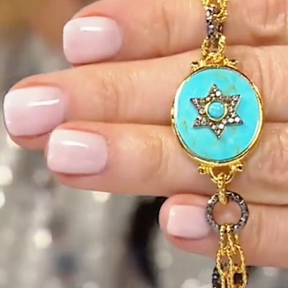 RARITIES Carol Brodie Kingman  TURQUOISE Star Bracelet new - Picture 5 of 14